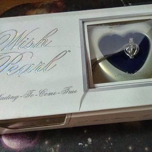 Wish pearl in box. Sterling silver 925 necklace with caged pearl. Missing shell.
